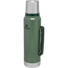 Stanley Classic Legendary Thermos Bottle 1L - Thermos Keeps Drinks Hot or Cold for 24 Hours - Stainless Steel Thermos - BPA-Free - Dishwasher Safe - Hammertone Green