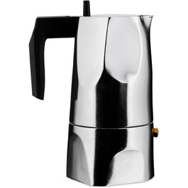 Кавомашина еспресо Alessi Ossidiana MT18/3 B з алюмінію, 3 чашки