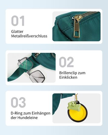 Сумка на пояс для жінок та чоловіків, стильна, з 4 кишенями на блискавці та регульованим ремінцем, ідеальна для подорожей та піших прогулянок (Patent Pending), колір: бірюзовий