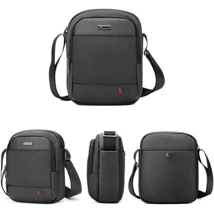Чоловіча сумка-месенджер BAIGIO через плече Crossbody для подорожей, спорту та роботи, багатофункціональна сумка з відділеннями, L, чорна