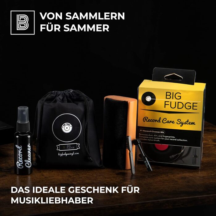 Набір для чищення вінілових платівок Big Fudge - 6 в 1: щітка, очищувач голки, засіб для чищення