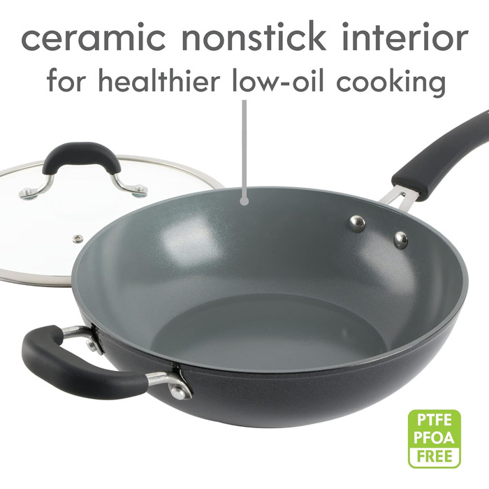 Набір посуду Kenmore 126369.1 з антипригарним покриттям, блакитний (вок 28 см)