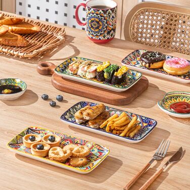 Набір сервірувальних тарілок Henten Home 6 шт. для закусок, суші, салатів та десертів (21 см)