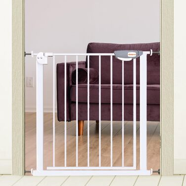 Захист для дверей та сходів UBRAVOO Babygitter, 100 см, безпечне дитяче ворота, автоматичне закриття, трикратне блокування, білий, ширина 76-84 см
