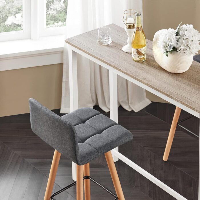 SoBuy® FST50-DGx2 Bar Stools - Set of 2 - Dark Grey - 68cm Seat Height
