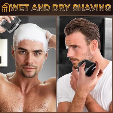 Електричний гостростример для голови чоловічий з LED-дисплеєм, водонепроникний, 6D гнучкий, з плаваючою головкою, для сухого та вологого гоління