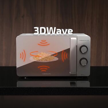 Мікрохвильова піч Cecotec Proclean 3060 Mirror Wave, 20 л, дзеркальна дверцятка, з функцією розморожування