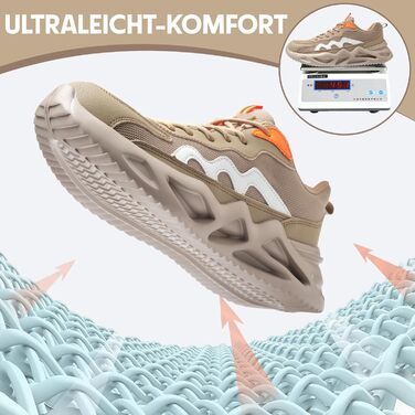 Черевики безпеки чоловічі та жіночі. Легкі спортивні захисні черевики з посиленою сталевою захисною накладкою. Дихаючі, неслизькі, розміри EU 37-46, колір: коричневий