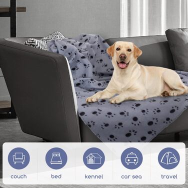 М'яка флісова ковдра для собак та котів Nobleza 120x100 см - тепла, миюча, для тварин