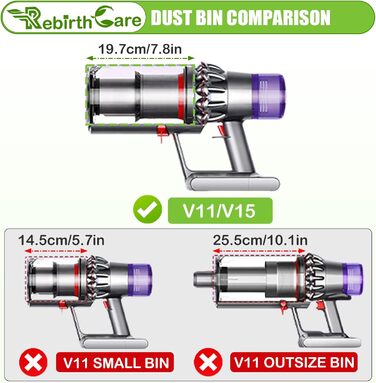 Фільтр для пилососа Dyson V11 SV17 SV14 SV22 (3 шт.) - Оригінал, HEPA, для Absolute, Extra, Pro, Animal, Torque Drive