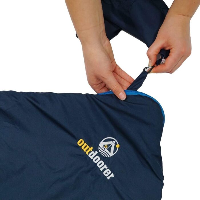 Outdoorer Trek Comfort Sleeping Bag - Lightweight Down Sleeping Bag for Adults - Compact Travel Sleeping Bag (Blue, 880g)