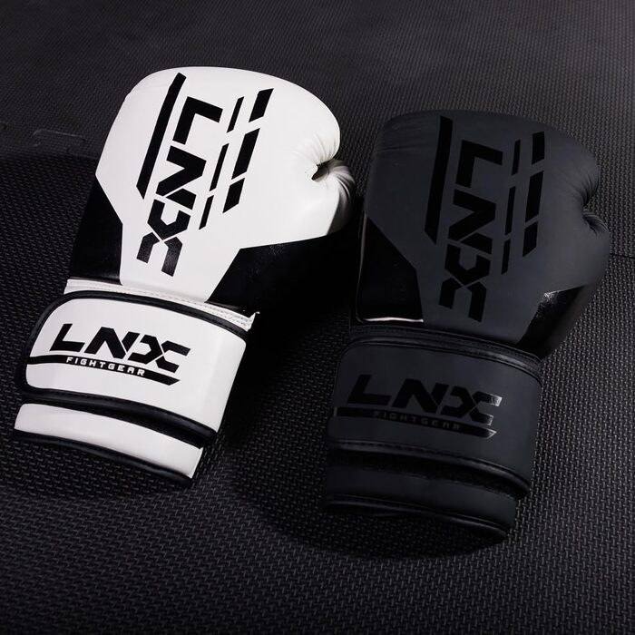 Боксерські рукавички LNX Challenge 8, 10, 12, 14, 16 Oz для чоловіків, жінок, дітей - бокс, кікбоксинг, муай-тай, ММА, бойові мистецтва, чорний (003)