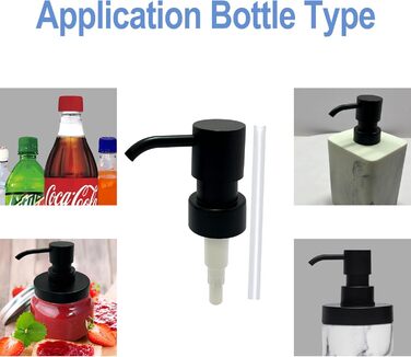 Дозатор для мила Suanti, 425 мл, з помпою з брашованого нікелю, наповнюваний, квадратний, декоративний, для мила для рук, миття посуду та лосьйонів, стиль мармур (чорна помпа - 2 шт.)