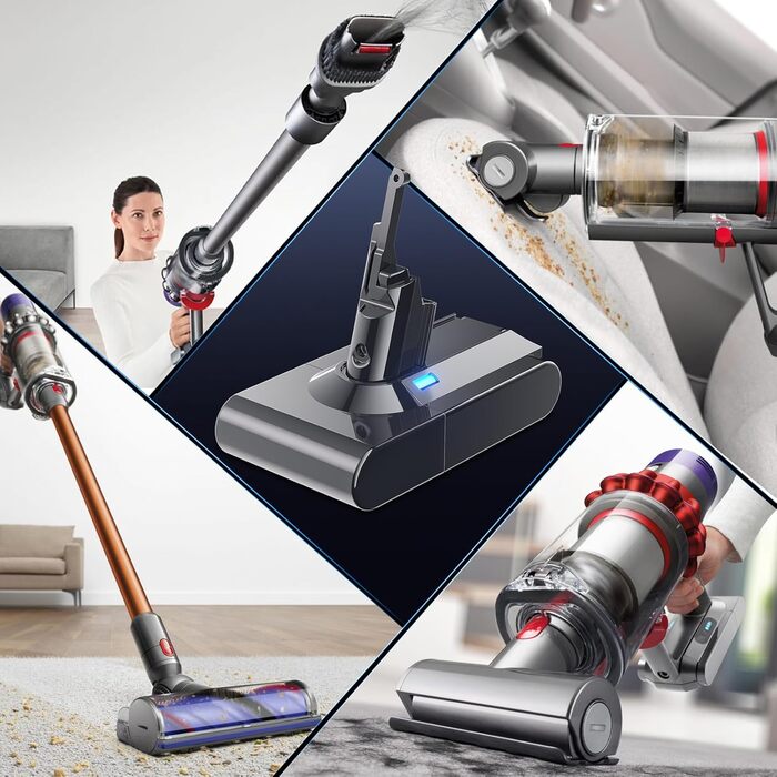 Акумулятор V8 6000mAh Powtree для пилососа Dyson SV10 (2 фільтри + викрутка + 3 шурупи + щітка)