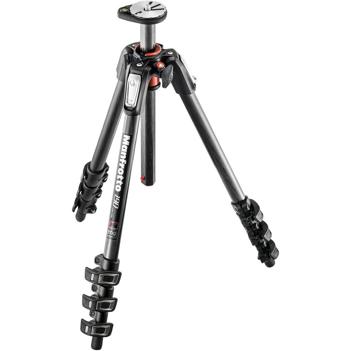Штатив Manfrotto MT190CXPRO4 з вуглецевого волокна - 4-секційний для фото та відео, чорний/антрацит