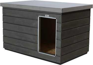 Будка для собак Sauerland, графіт/платиновий, середня, ізольована, міцна конструкція