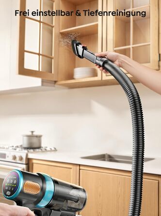 Бездротовий акумуляторний пилосос 50KPA/600W/65Min з висувним шлангом 1м, станція зарядки, автоматичний режим, антизаплутувальна щітка, багаторівнева фільтрація для килимів/твердих підлог/автомобіля