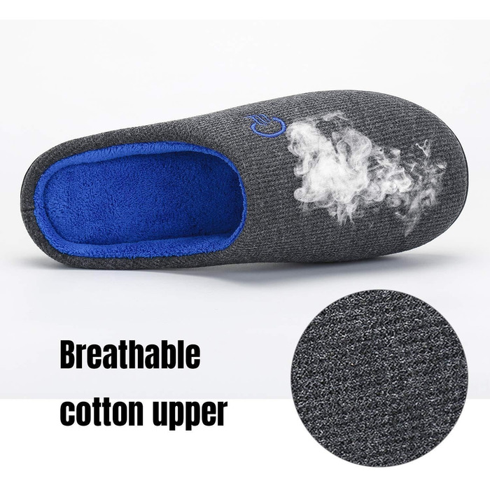 Тапочки Mishansha для дому чоловічі та жіночі зимові, з піною Memory Foam, розмір 36-47, сірі