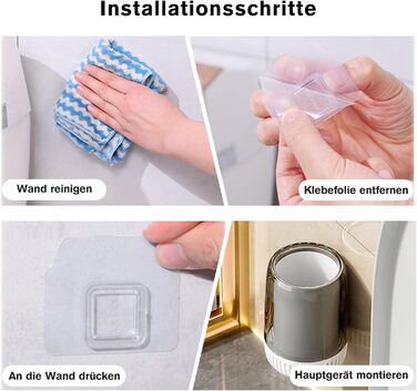 Силіконова щітка для унітазу MOPUP з тримачем, без свердління, швидковисихаюча, витокозахисна (біла)