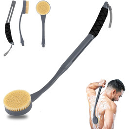 Скребок для спини у душ, 51,8 см, щітка для тіла з довгою ручкою, скребок для спини, скребок для чоловіків