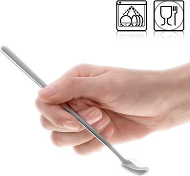 Набір ложок Com-Four® 12 шт. з нержавіючої сталі з довгим руків'ям для коктейлів, чаю, кави, молочних коктейлів, матча, холодних напоїв та десертів. Ложки для кави (17 см)