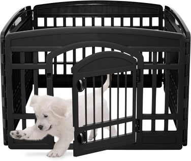 Iris Ohyama Dog Playpen with 4 Panels and Lockable Door, 24