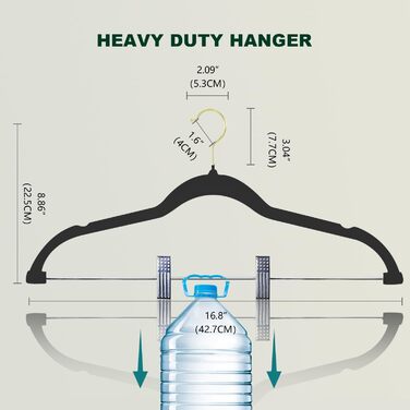 Набір вішалок для штанів Stormix 24 шт., 42 см, з кліпсами, неслизькі, для штанів, спідниць, суконь, курток, пальто (рожево-золоті гачки)