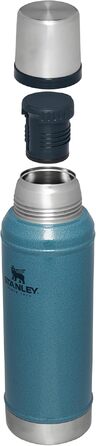 Термос STANLEY 1913 Classic Legendary 0.94л, вакуумна термобутылка Hammertone Lake — герметична, BPA-free, зберігає температуру 24 години