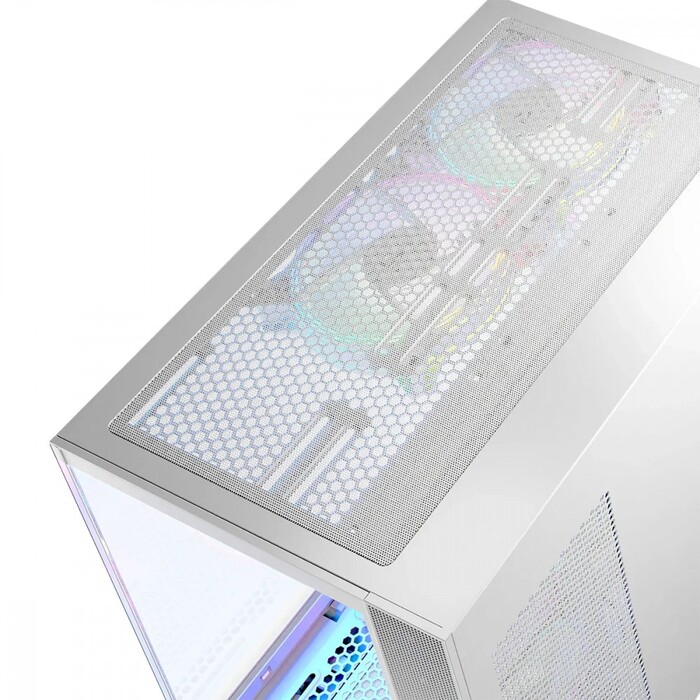 Корпус для комп'ютера MODECOM Volcano Panorama Midi Tower ATX, білий, з панорамним вікном