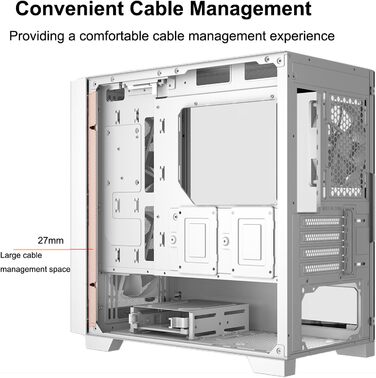Корпус PCCOOLER C3T500 ARGB Tower ATX: 6 вентиляторів ARGB, підтримка RTX 40, подвійне скляне бокове вікно, чорний