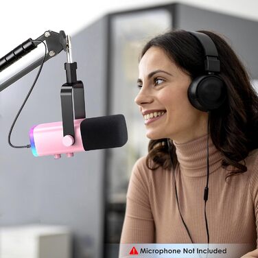 Кріплення для мікрофона FIFINE AM8, білий - Шарнірний штатив для мікрофона, сумісний з FIFINE Recording XLR/USB мікрофонами, AM8, YOUSHARES, з адаптером 3/8' - 5/8'