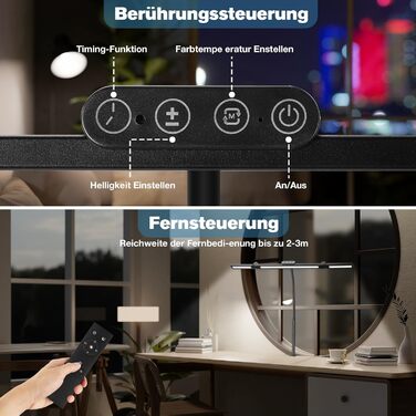 LED лампа для столу Asstikoo з регулюванням яскравості, 24W, складний дизайн, кріплення, для дому/офісу, 5 температур кольору, 3 режими яскравості, 3-головки, гнусий шийка