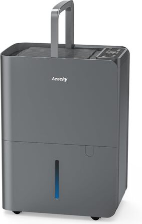 Електричний осушувач повітря AEOCKY Max 25L для дому, 50 м², з відведенням води, для підвалу, пральні, спальні, ванної кімнати (сірий)