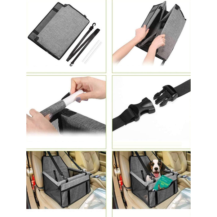 Водонепроникний і дихаючий килимок для тварин у автомобіль GUOYI® - безпечний, двошаровий, потовщений з переносною сумкою та подушкою (Чорний попіл)