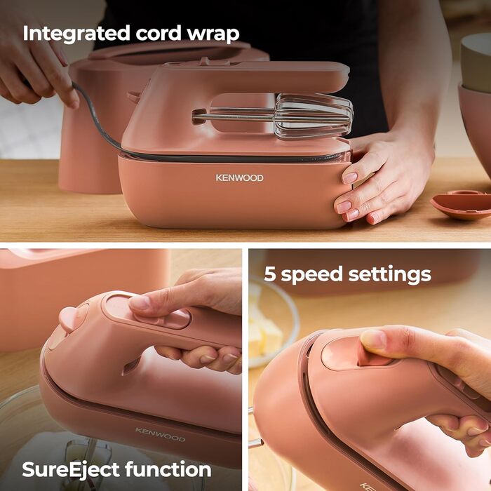 Ручний міксер Kenwood QuickMix Go HMP40.000RD, 350W, тонарний, з кейсом