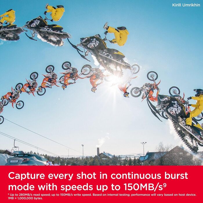 Карта пам'яті SanDisk Extreme PRO SDXC UHS-I 256 GB (V30, U3, швидкість до 200 МБ/с) для 4K UHD відео