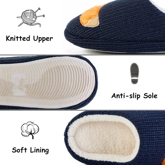 Тапочки жіночі зимові теплі, з плюшевою підкладкою, з принтом тварин, мультяшний лис, 39/40 EU