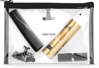 Чоловіча та жіноча косметичка Johnny Urban Kulturtasche Logan чорного кольору - велика, для подорожей, з прозорим кишенькою для рідин (ручна поклажа)