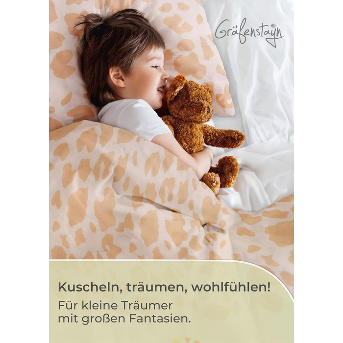 Комплект постільної білизни для дітей Gräfenstayn® з принтом тварин (жирафа, слон, коала) - 100% бавовна (ренфорс) - ковдра 135x100 см, подушка 60x40 см