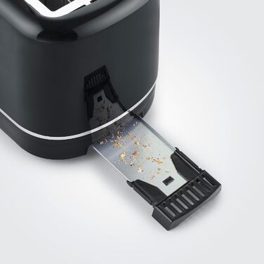 Тостер Severin AT 4321: компактний, 850 Вт, для тостів, розморожування та підігріву, чорний