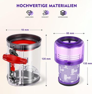Смінний контейнер для пилу (пилозбірник) для пилососів Dyson V12, V9, SV18, SV20 Detect Slim
