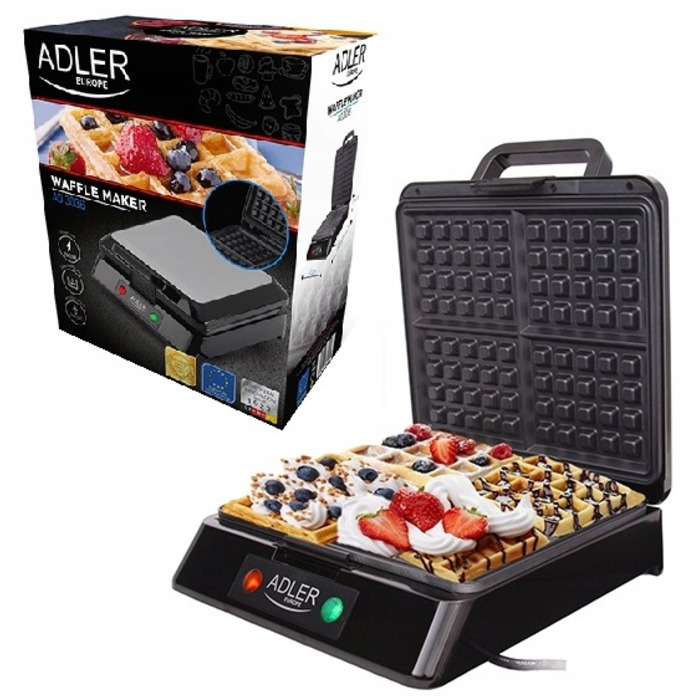 Вафельниця ADLER AD3036, 1500 Вт, сріблястий/сірий
