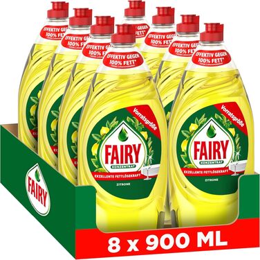 Засіб для миття посуду Fairy з лимоном, набір 8 шт по 900 мл