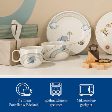 Набір дитячого посуду Villeroy & Boch Boho Kids: 4 шт. (вилка, ложка, ніж, ложкар), нержавіюча сталь, для дітей, безпечний, миється в посудомийній машині