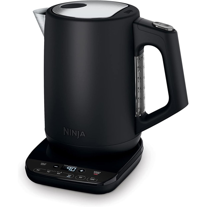 Електрочайник Ninja Perfect Temperature 1,7 л, LED-дисплей, швидке кип'ятіння, регулювання температури, матовий чорний KT200EU