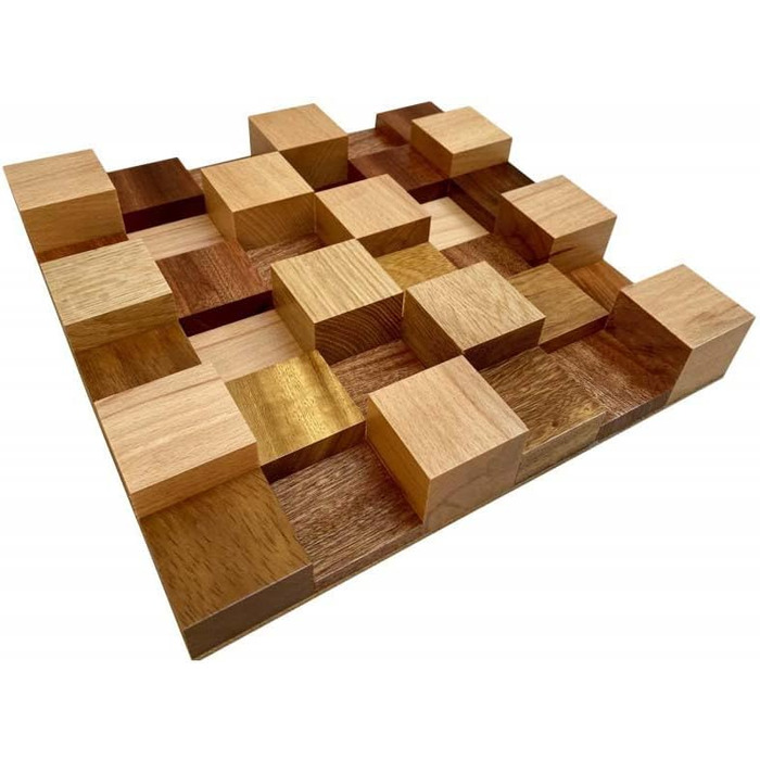 Акустичний диффузор 2D 500 (30x30 см) — дерев'яна настінна панель для корекції звуку, Mix