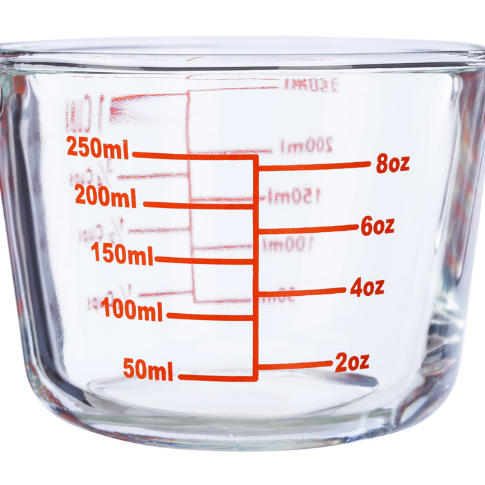 Relaxdays 250 ml Glass Measuring Cup