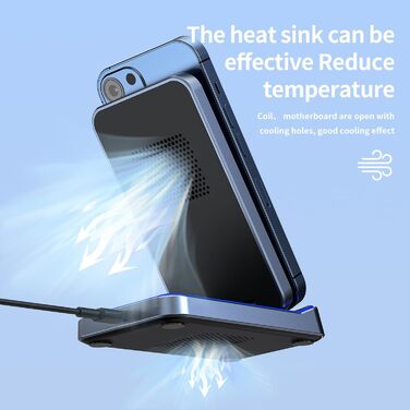 Бездротовий зарядний пристрій TigraTigro 15W Qi, складний, швидка зарядка для iPhone 16/15/14/13/12, Samsung Galaxy, Google Pixel, тримач для навушників, компактний (Срібний) DH18-White