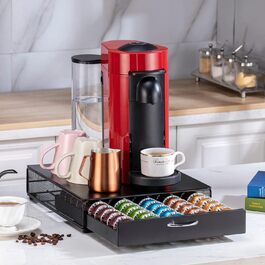 Організатор для капсул Nespresso Vertuo, чорний металевий стійка на 50 капсул (Net Side)