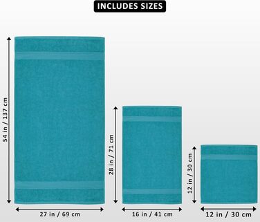 Набір рушників для ванної Utopia Towels, 8 предметів, 100% бавовна, шалфейний (синій, середній розмір): 2 великі, 2 середні та 4 маленькі рушники